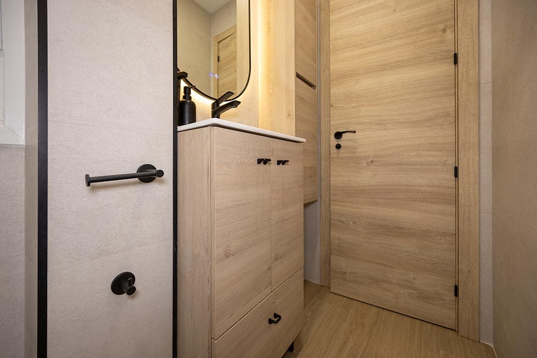reforma completa de baño con muebles madera baños de diseño reformados con mueble de madera